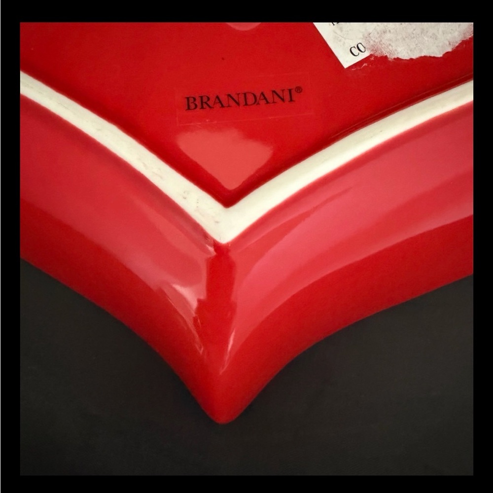 Brandani RED Heart Shaped Porcelain Appetizer Bowl 11in Valentines Day New - Picture 4 of 5
